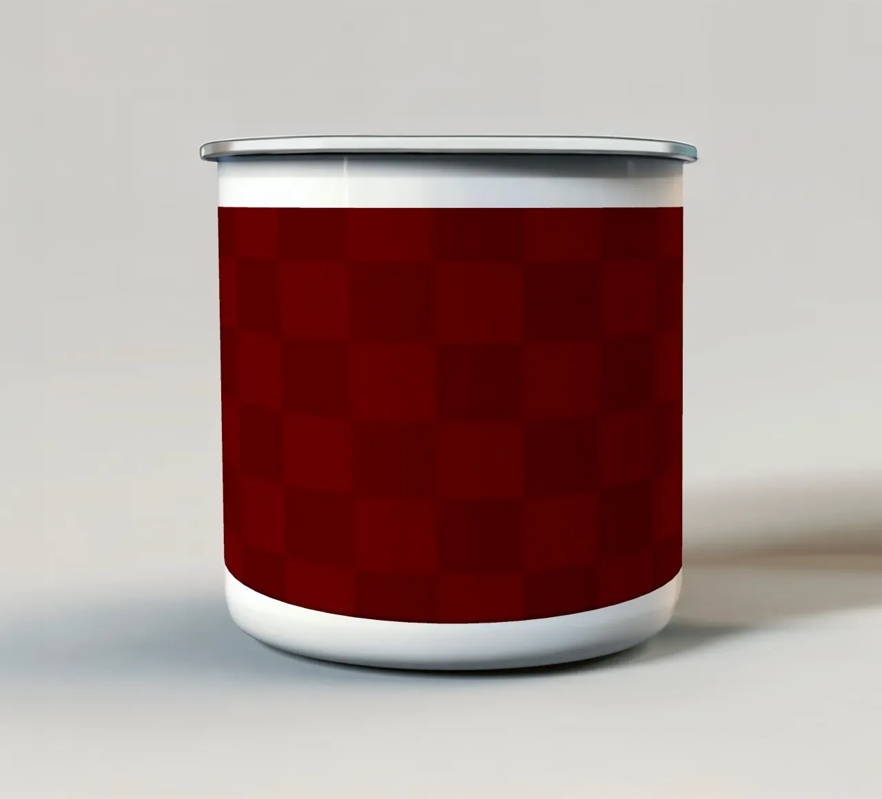 Elegante borgogna Checks tazza in smalto da Timeless moderna