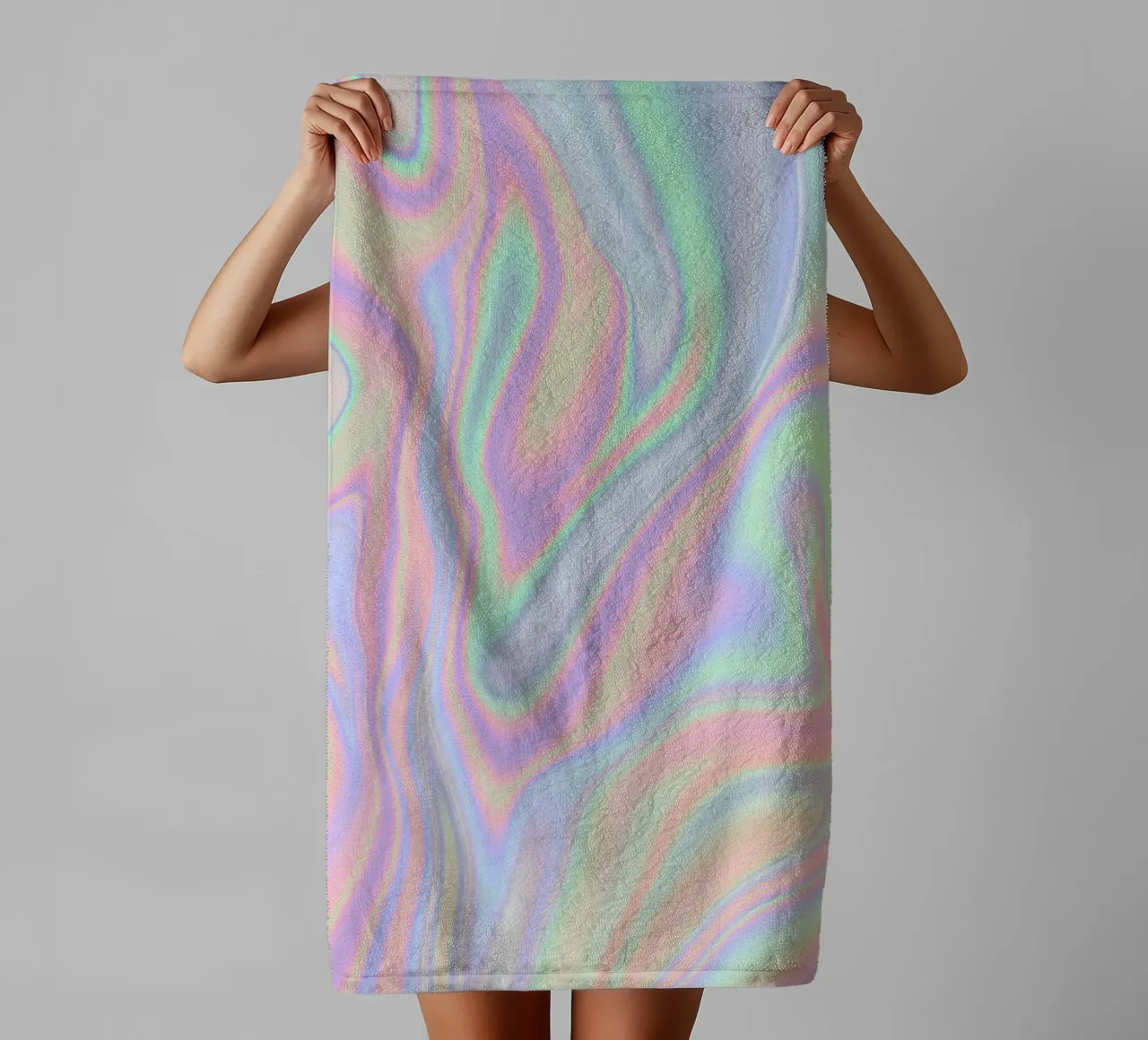 Iridescent Abstract Liquid Pastel Patterns towel by Petra Lang - Design