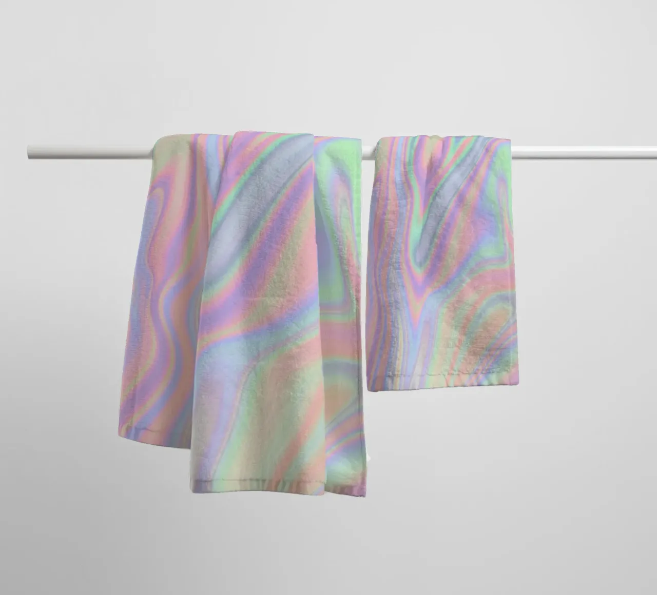 Iridescent Abstract Liquid Pastel Patterns towel by Petra Lang - Design