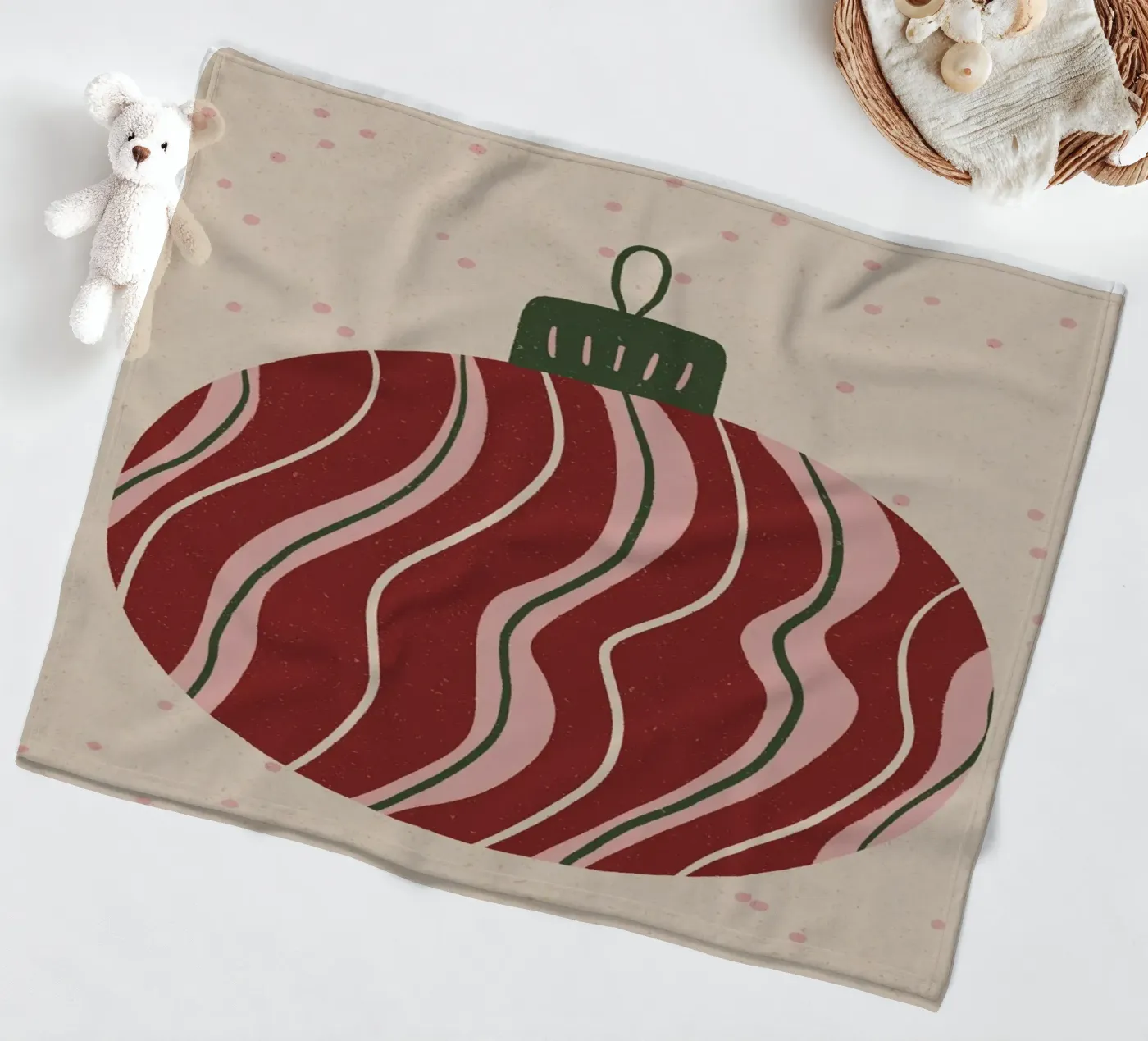 Mappamondo di Natale 3 coperta in pile da Wackapacka Holiday Shop
