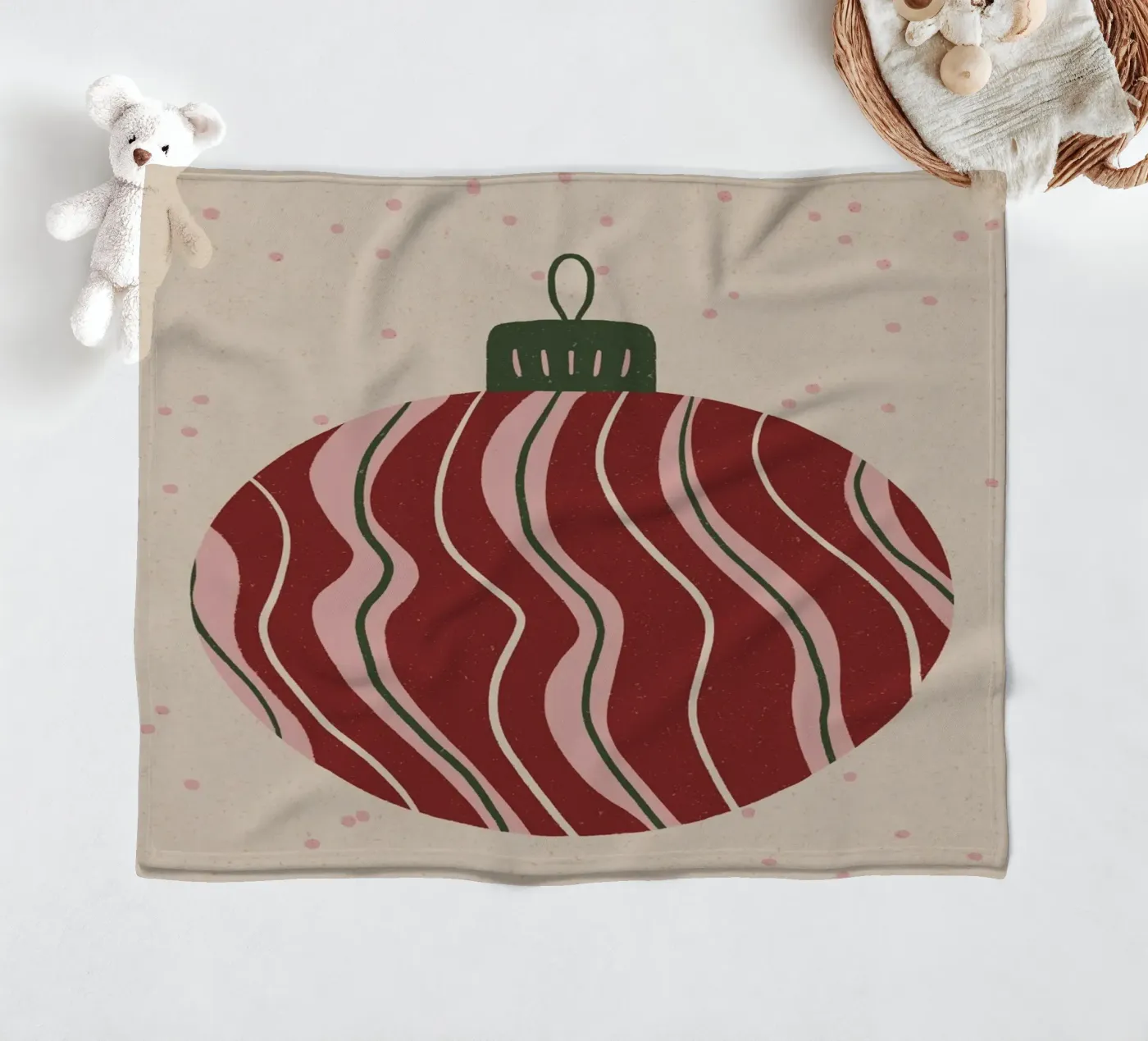 Mappamondo di Natale 3 coperta in pile da Wackapacka Holiday Shop