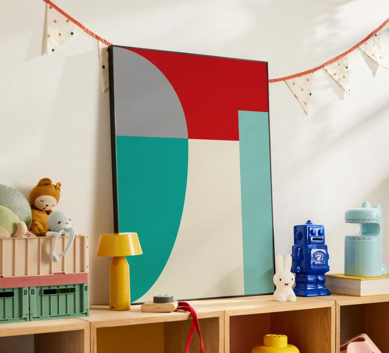 Forme geometriche in colori vivaci alluminio dibond da Life of Pie