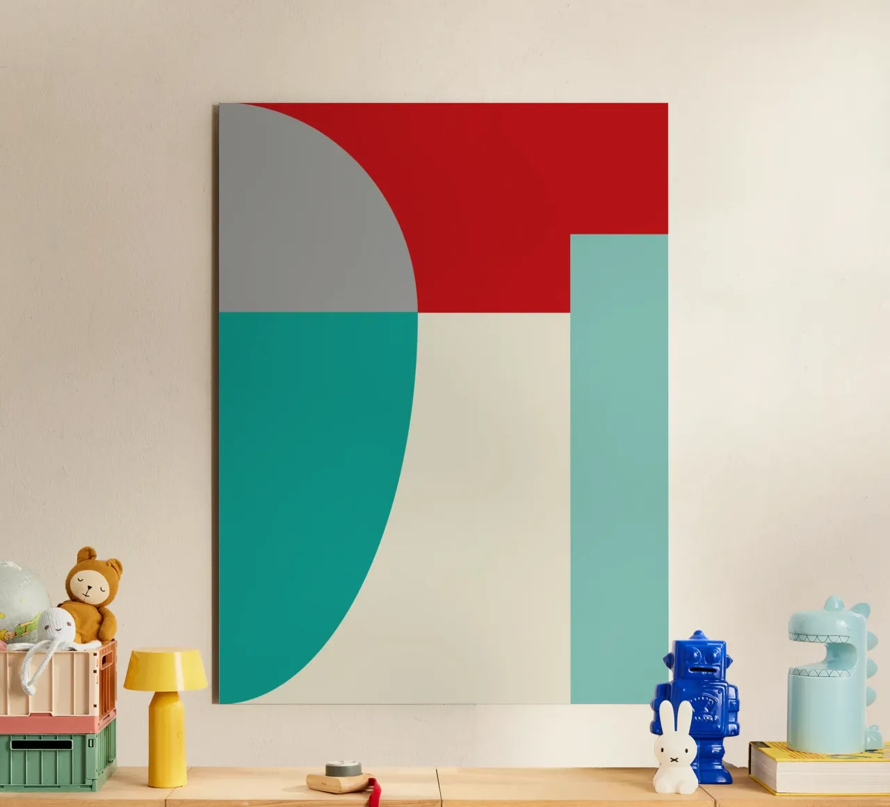 Forme geometriche in colori vivaci alluminio dibond da Life of Pie