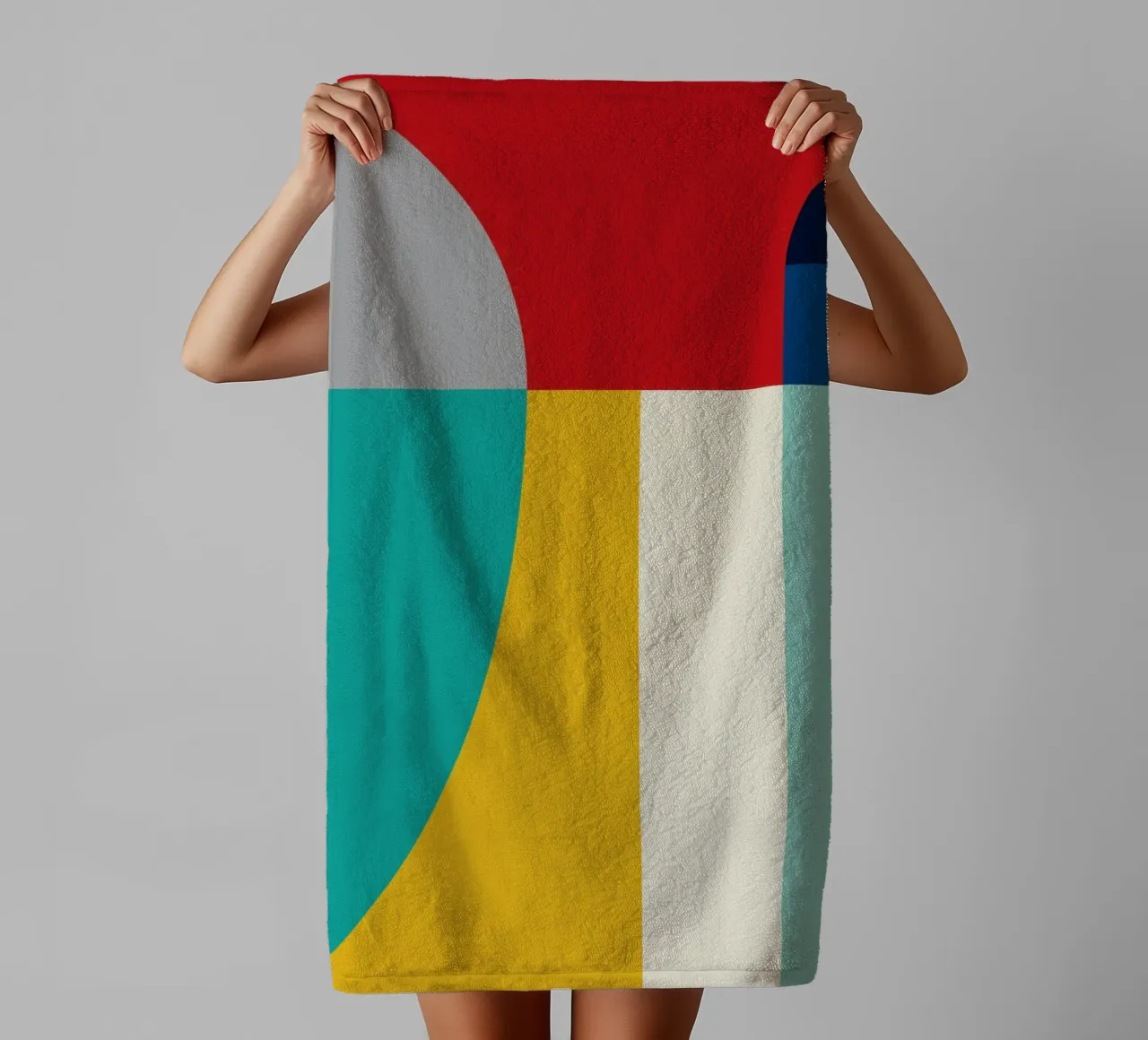 Geometric Color Blocks 03 towel by Life of Pie