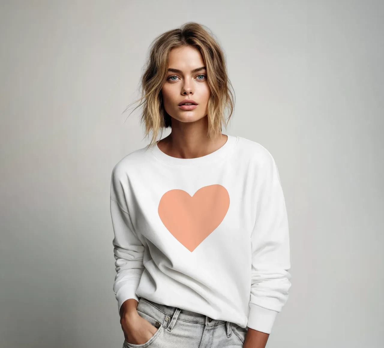 Cuore di pesca felpa da Rose Beck Art