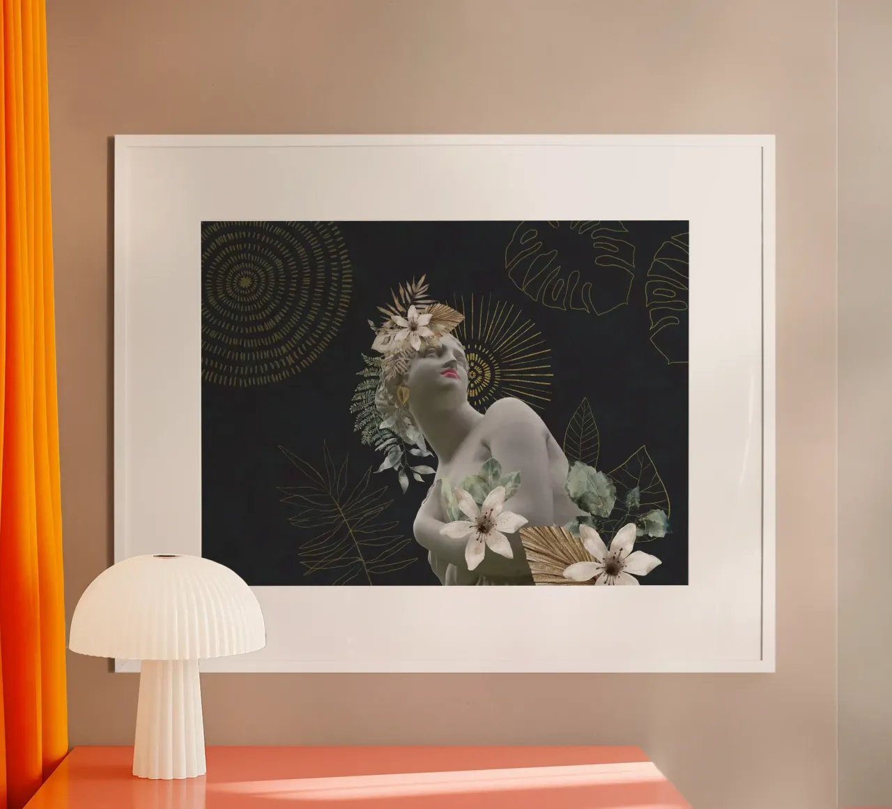 Omaggio al potere femminile Statua aggraziata poster con telaio in legno da Andrea Haase Vintage World