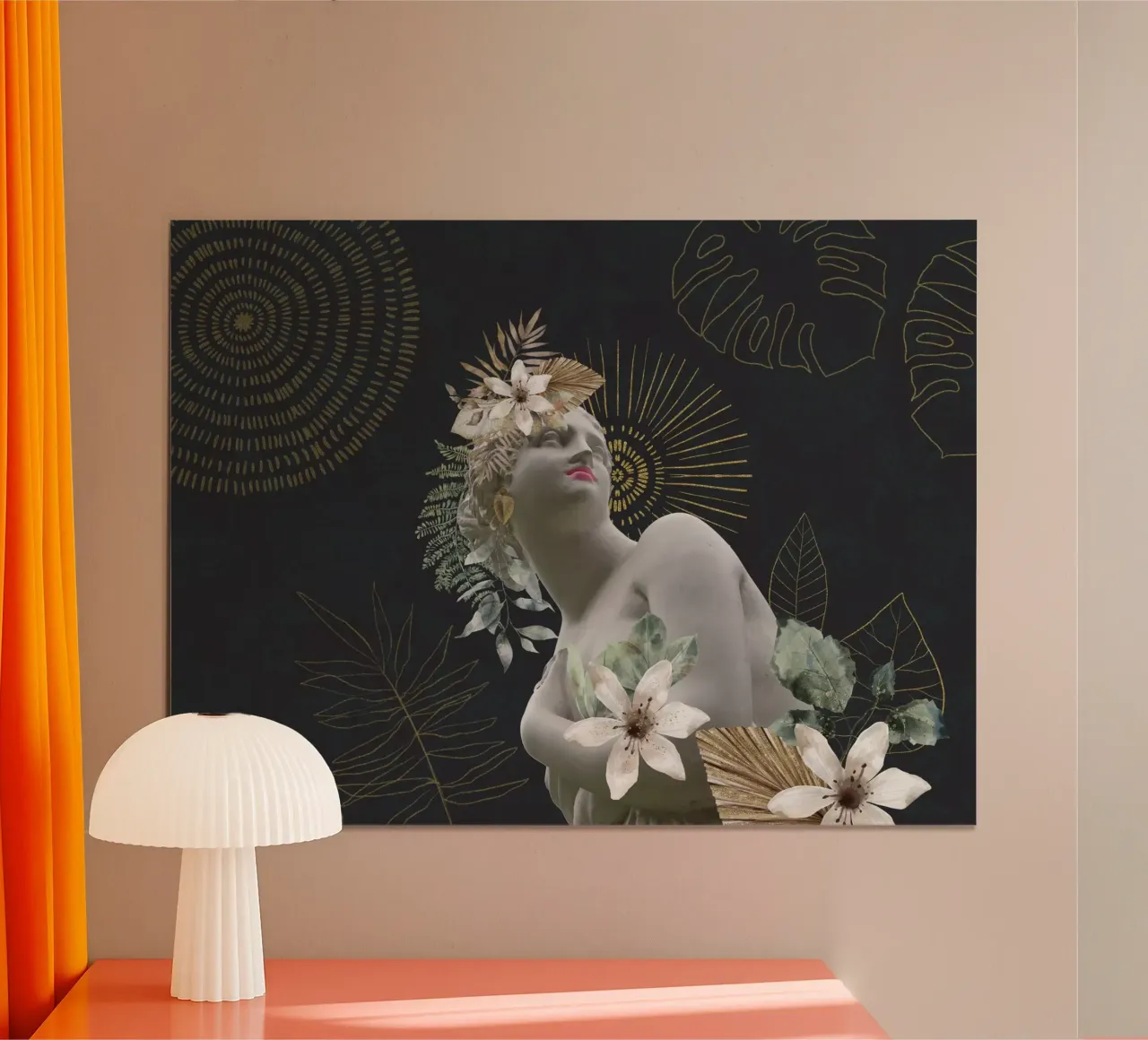 Omaggio al potere femminile Statua aggraziata poster con telaio in legno da Andrea Haase Vintage World
