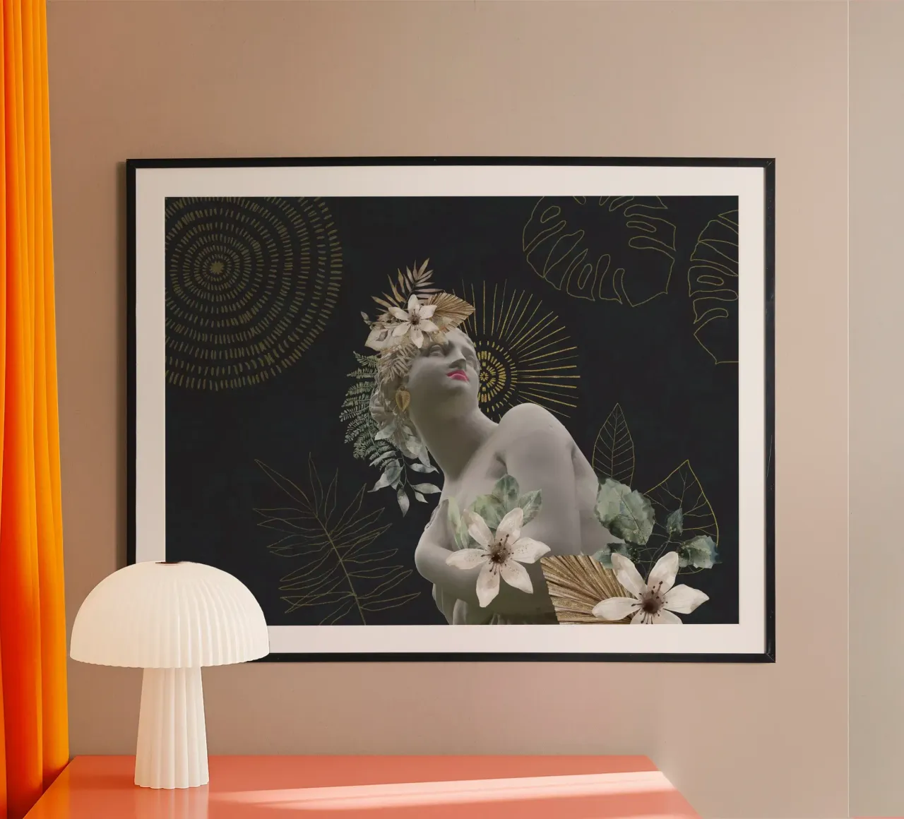 Omaggio al potere femminile Statua aggraziata poster con telaio in legno da Andrea Haase Vintage World