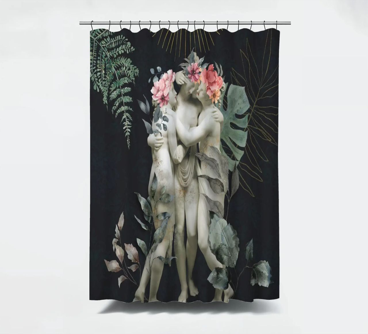 Hommage an die weibliche Freundschaft Graceful Trio Duschvorhang von Andrea Haase Vintage World