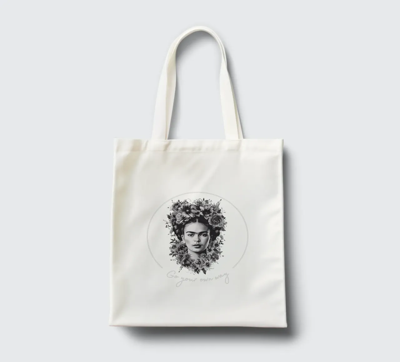 Frida Kahlo "Own Way" borsa in juta da Fantasias Florales