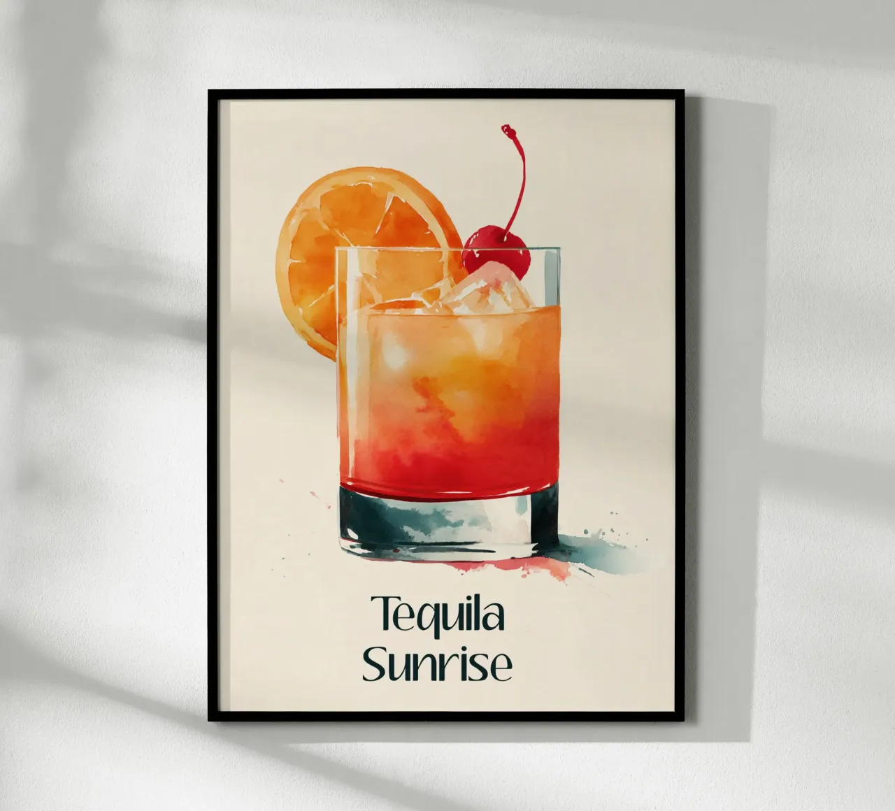 Tequila Sunrise With Cherry Garnish hahnemühle by Cocktail Party