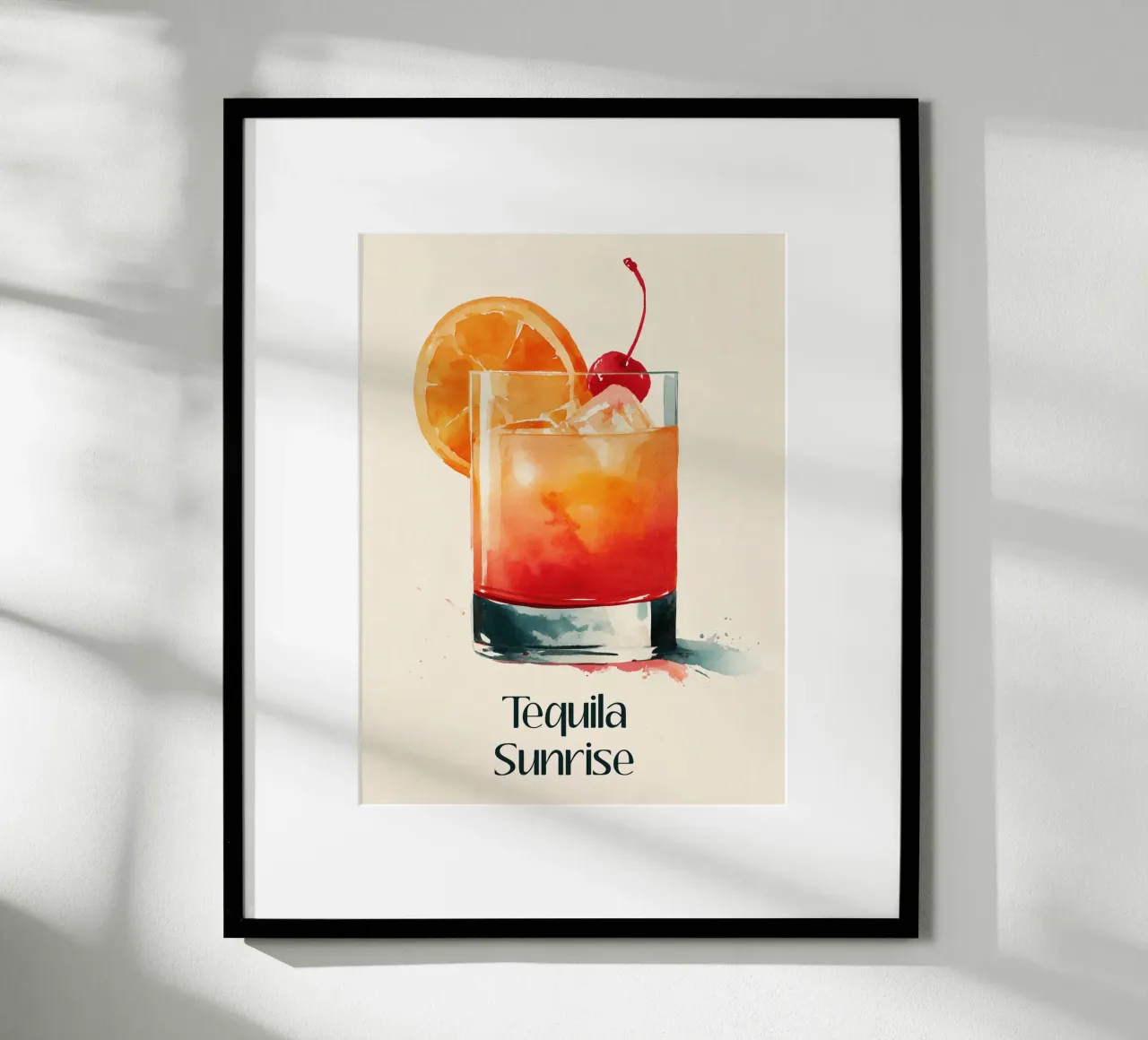 Tequila Sunrise With Cherry Garnish hahnemühle by Cocktail Party