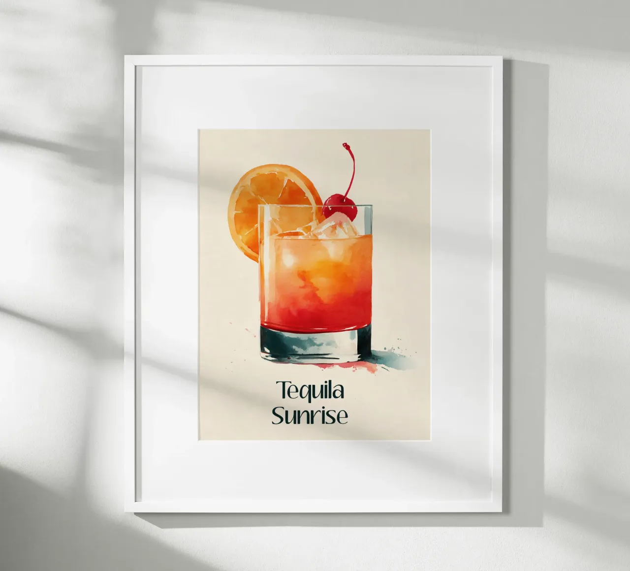 Tequila Sunrise With Cherry Garnish hahnemühle by Cocktail Party
