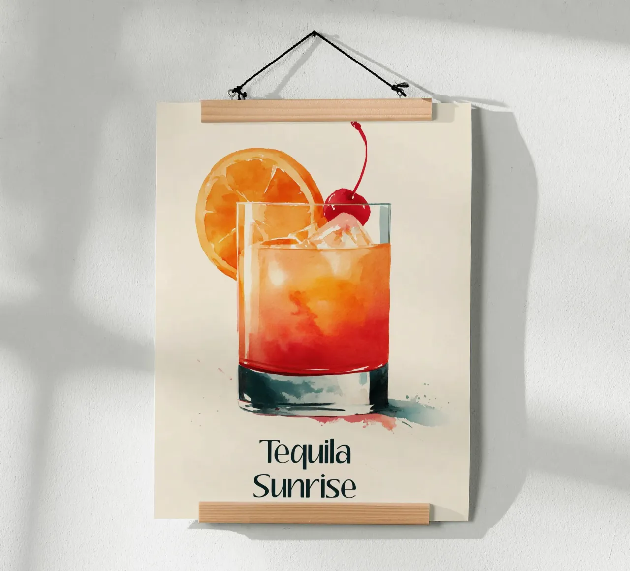 Tequila Sunrise With Cherry Garnish hahnemühle by Cocktail Party