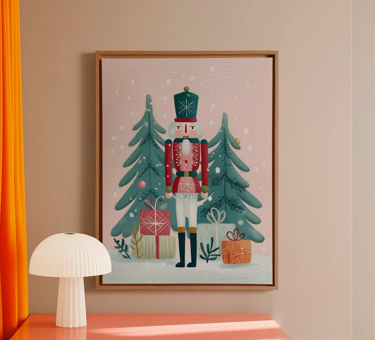 Whimsical Nutcracker by Christmas Trees Holiday Poster canvas by Holiday Hearth Prints