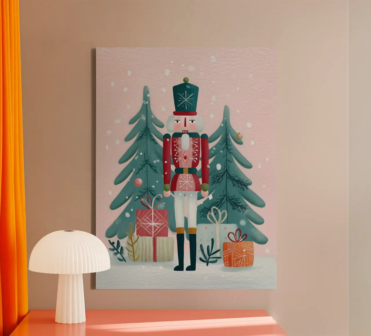 Whimsical Nutcracker by Christmas Trees Holiday Poster canvas by Holiday Hearth Prints