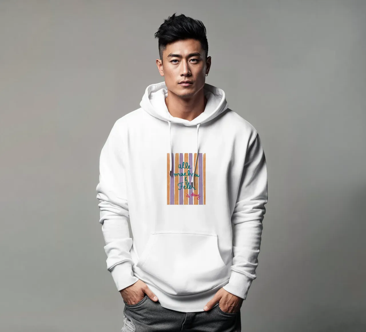 Fehler sind okay felpa con cappuccio da Beeeplan