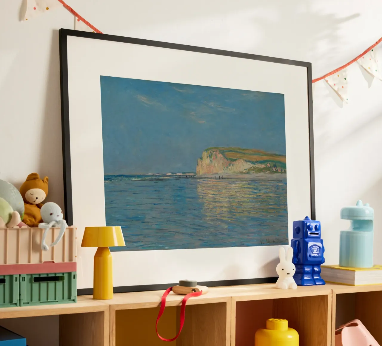 Claude Monet - Bassa marea a Pourville poster con telaio in legno da Timeless Artworks