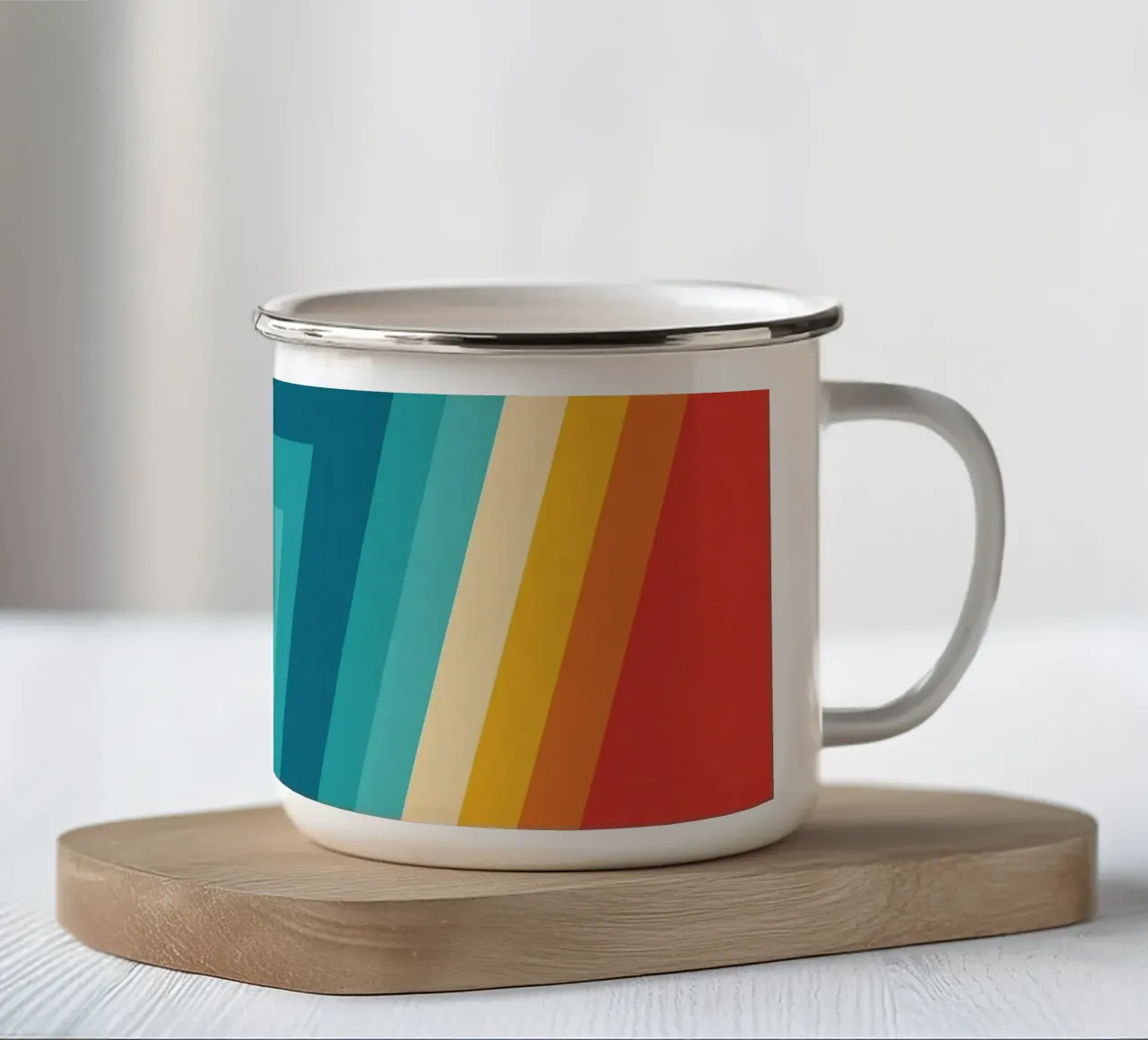 Colorful Retro Stripes tazza in smalto da Petra Lang - Design