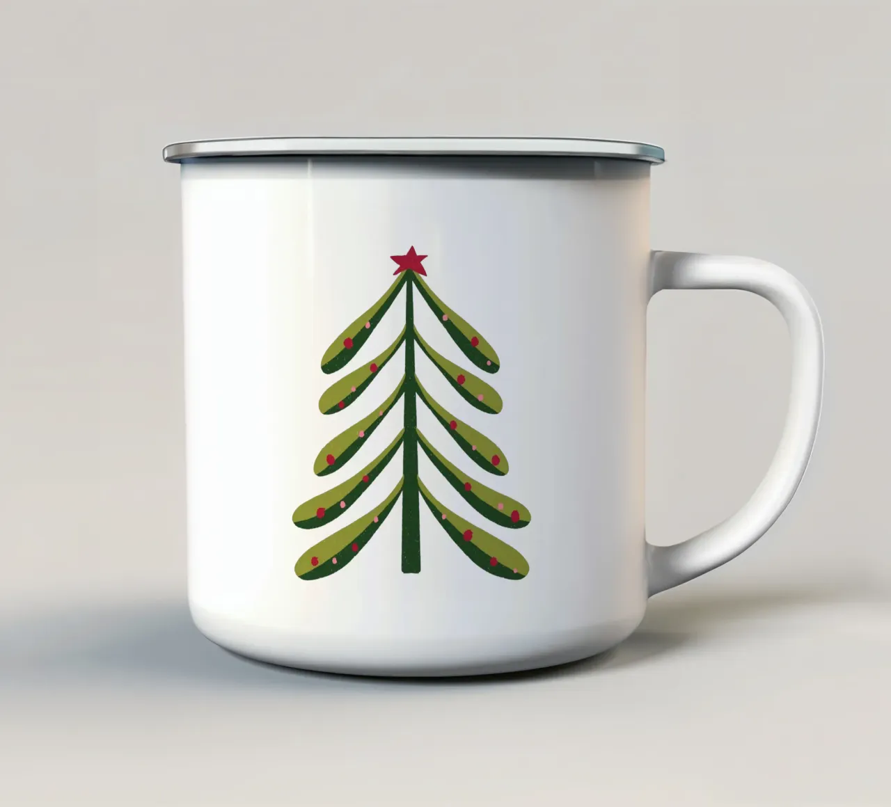 Albero di Natale tazza in smalto da Wackapacka Holiday Shop