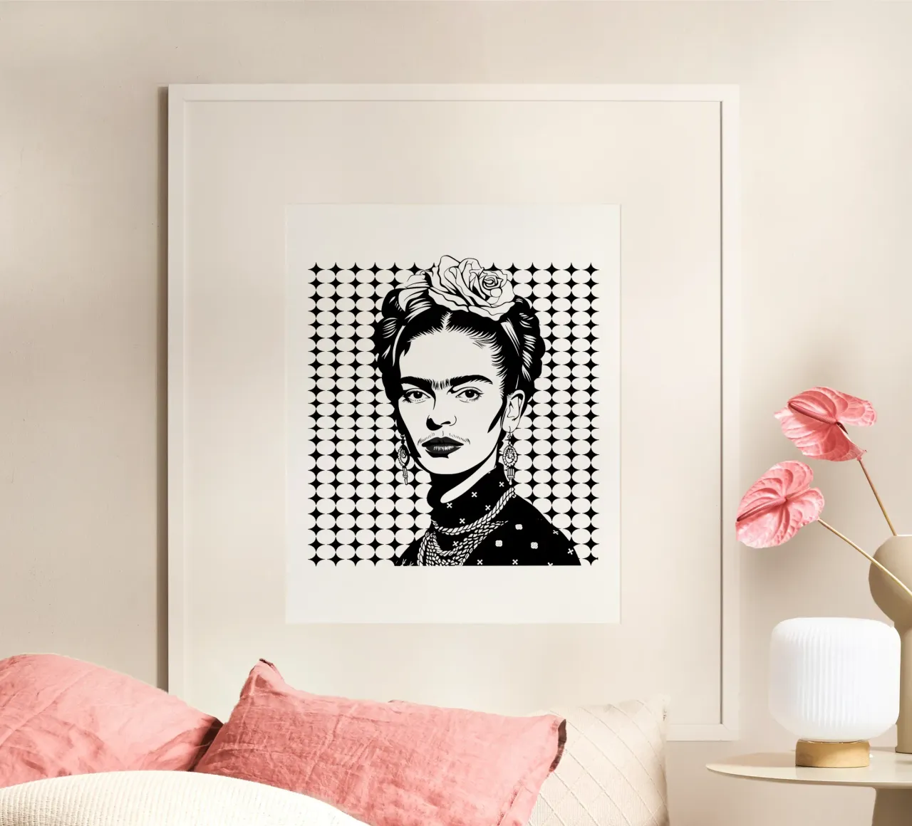 Frida Kahlo "Art That Moves" poster con telaio in legno da Fantasias Florales