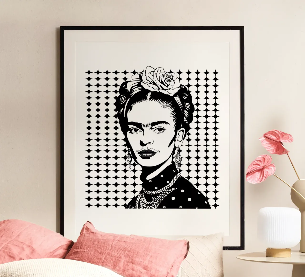 Frida Kahlo "Art That Moves" poster con telaio in legno da Fantasias Florales