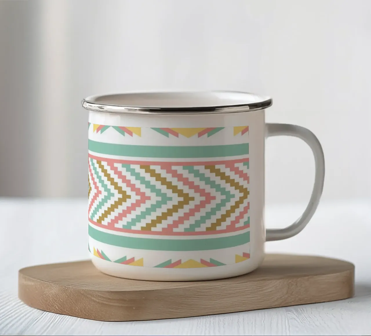 Boho Tribal Abstract Geometric Art tazza in smalto da Petra Lang - Design