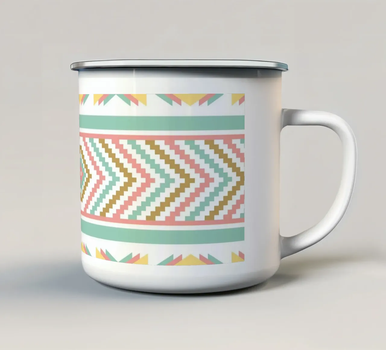 Boho Tribal Abstract Geometric Art tazza in smalto da Petra Lang - Design