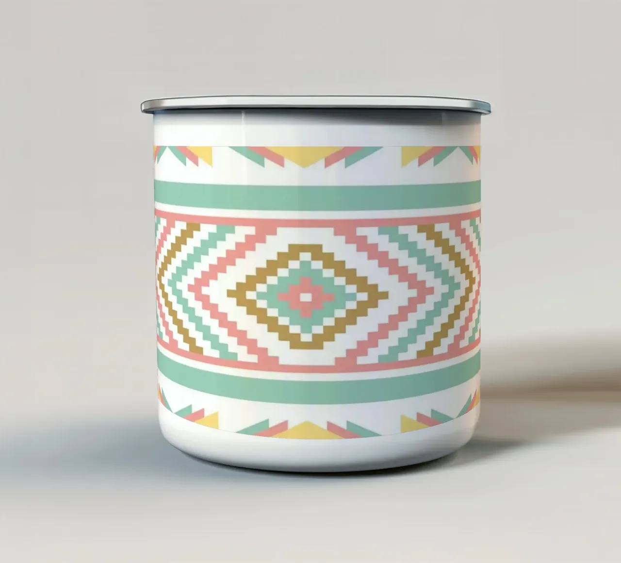 Boho Tribal Abstract Geometric Art tazza in smalto da Petra Lang - Design