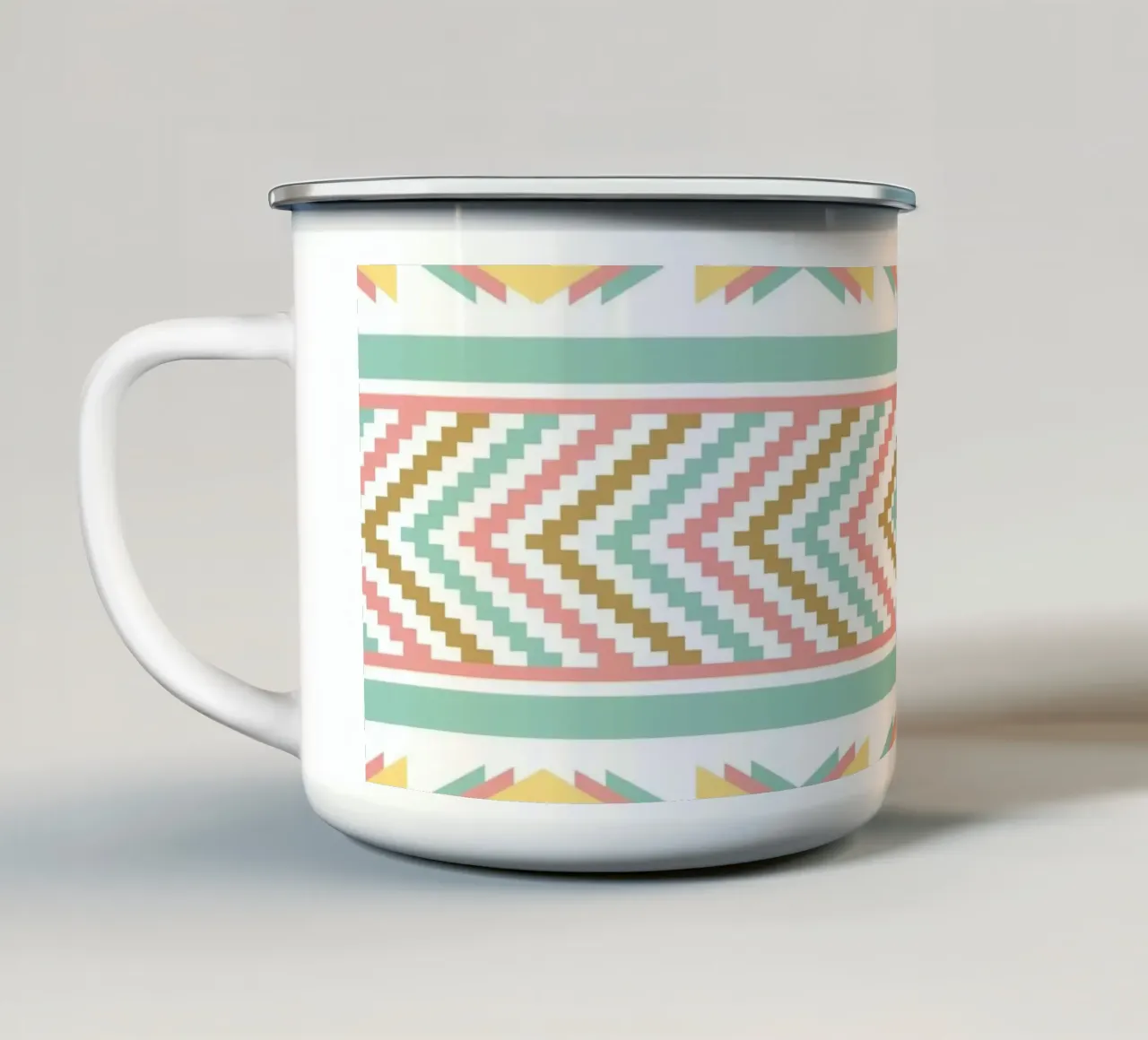 Boho Tribal Abstract Geometric Art tazza in smalto da Petra Lang - Design