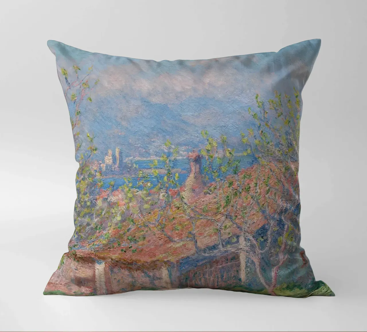 Claude Monet - Casa del giardiniere ad Antibes cuscino da Timeless Artworks