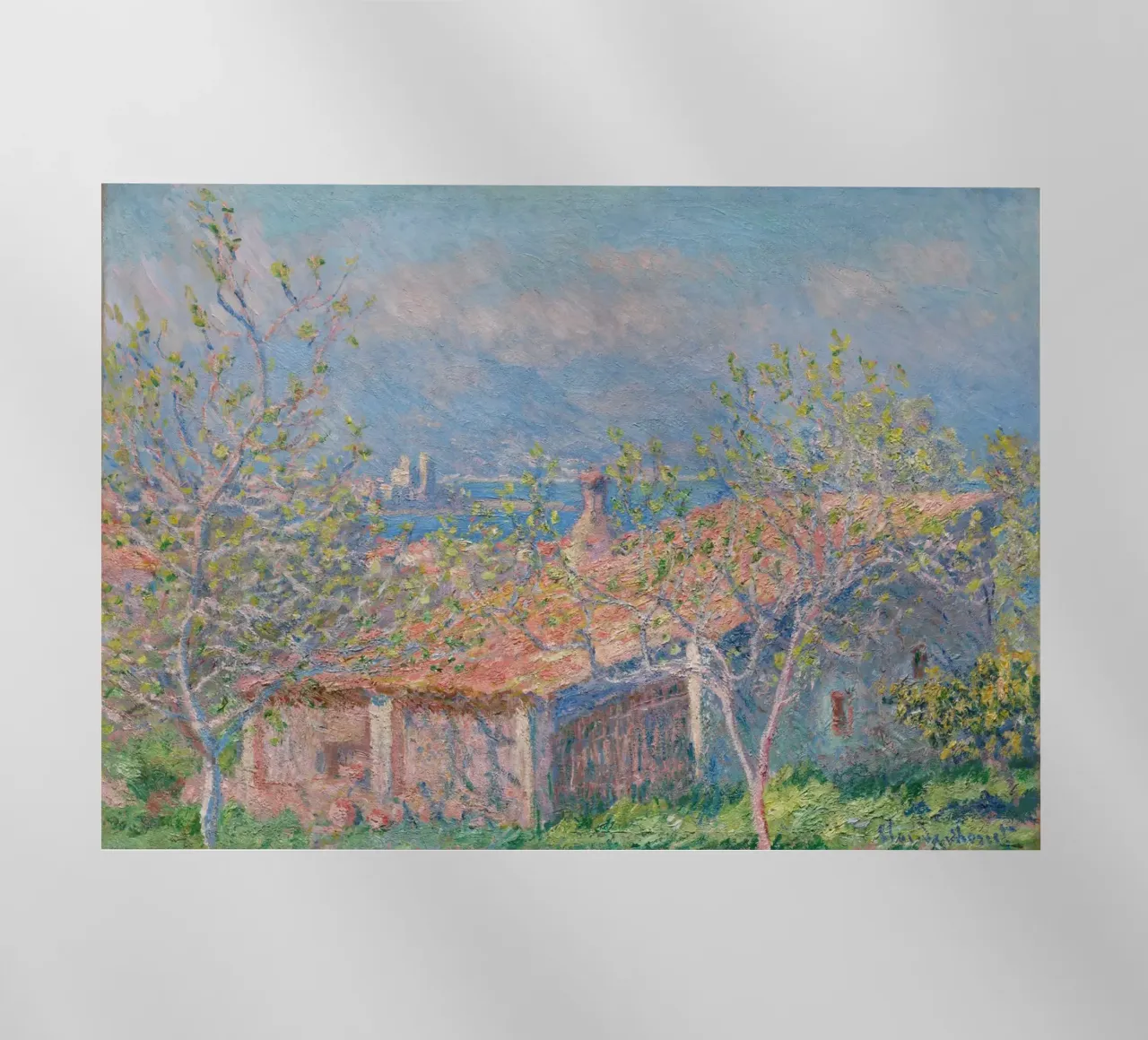 Claude Monet - Casa del giardiniere ad Antibes pellicola backlit da Timeless Artworks