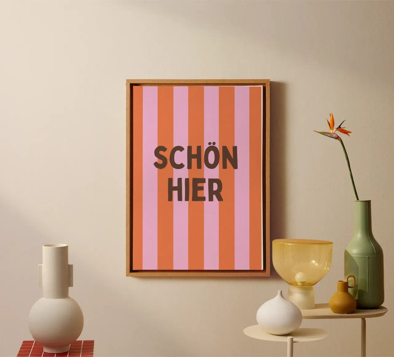 Nice here – Retro Stripes Art 01 canvas by HejYouDesign