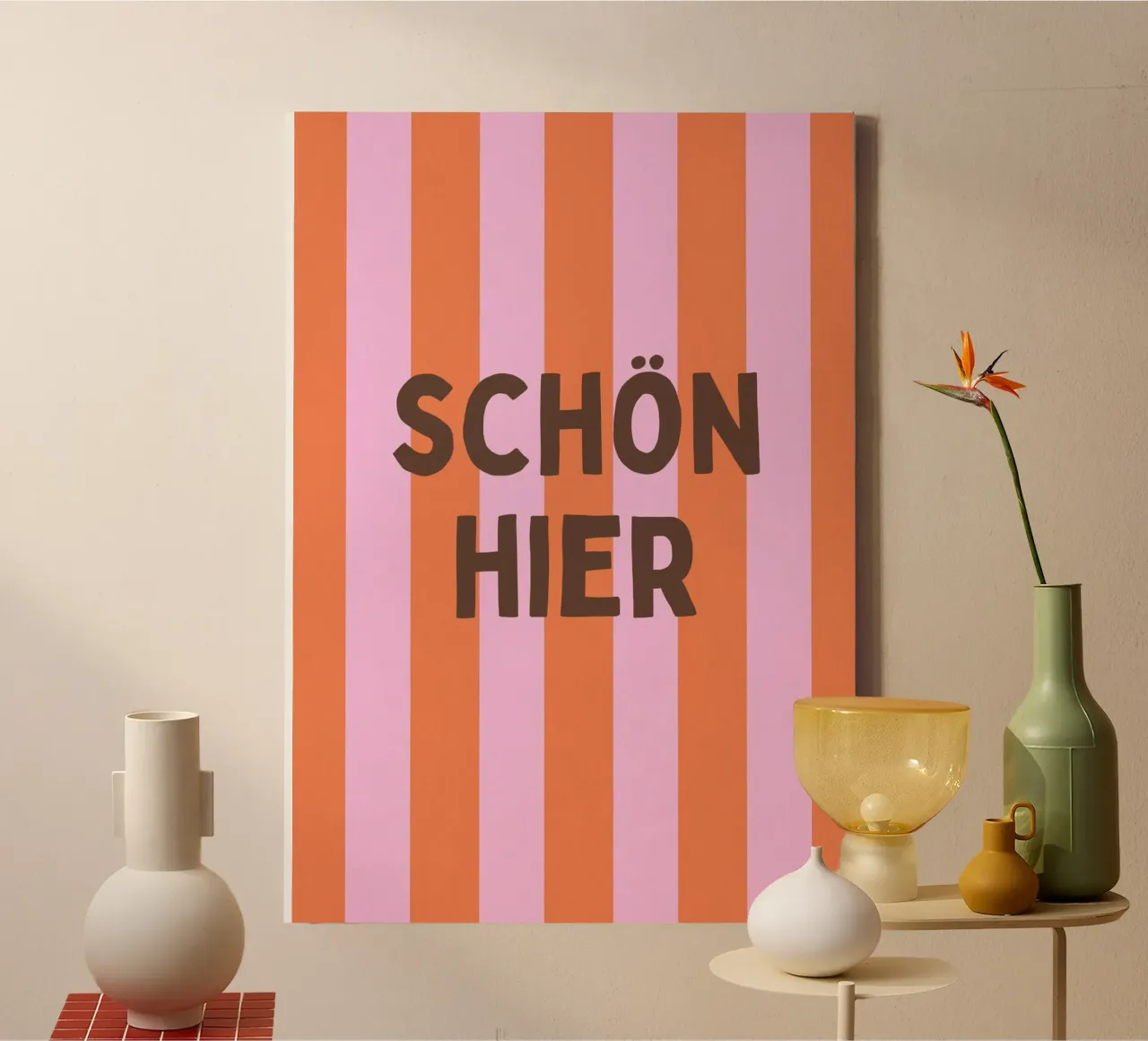 Nice here – Retro Stripes Art 01 canvas by HejYouDesign