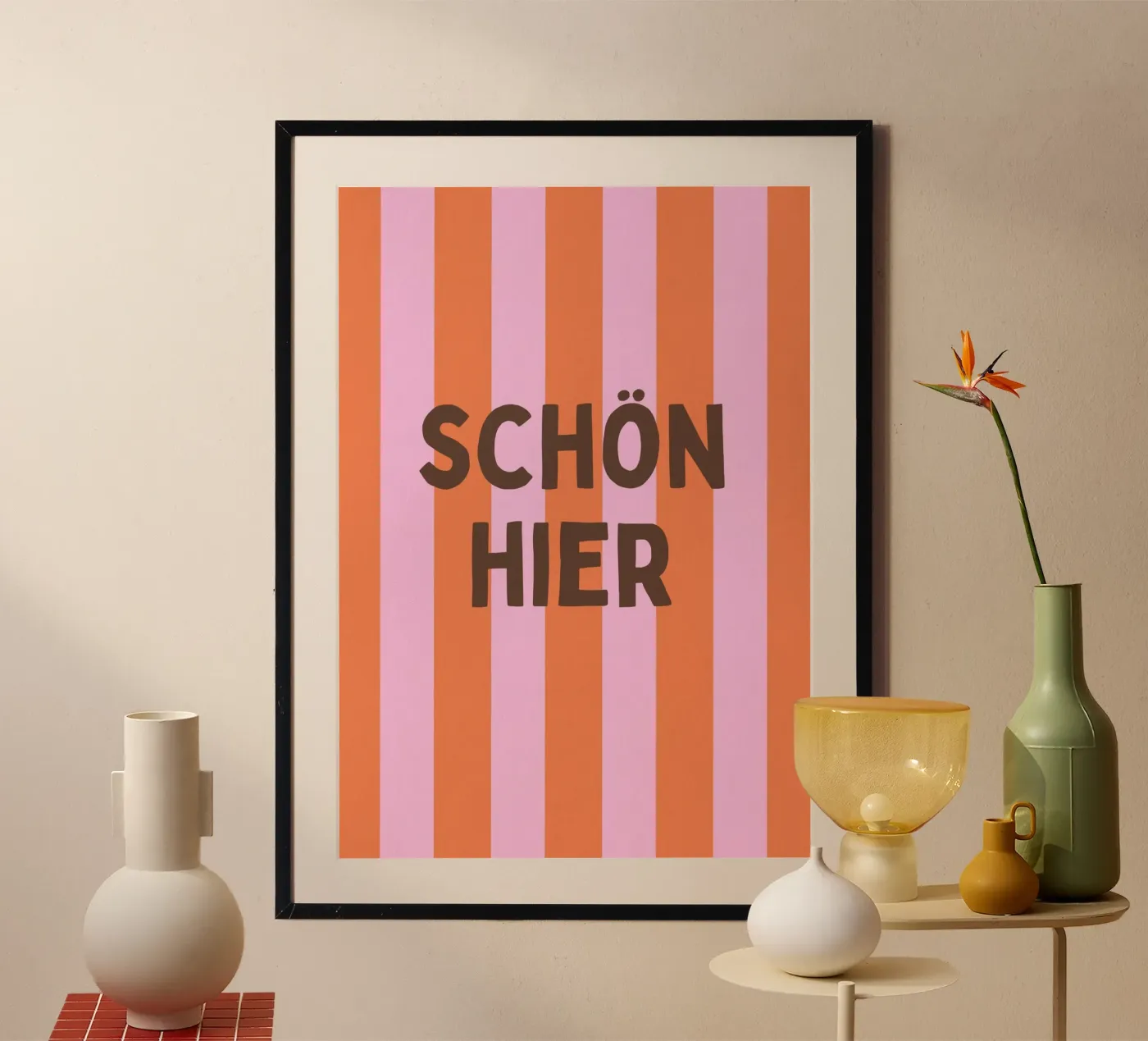Nice here – Retro Stripes Art 01 poster by HejYouDesign