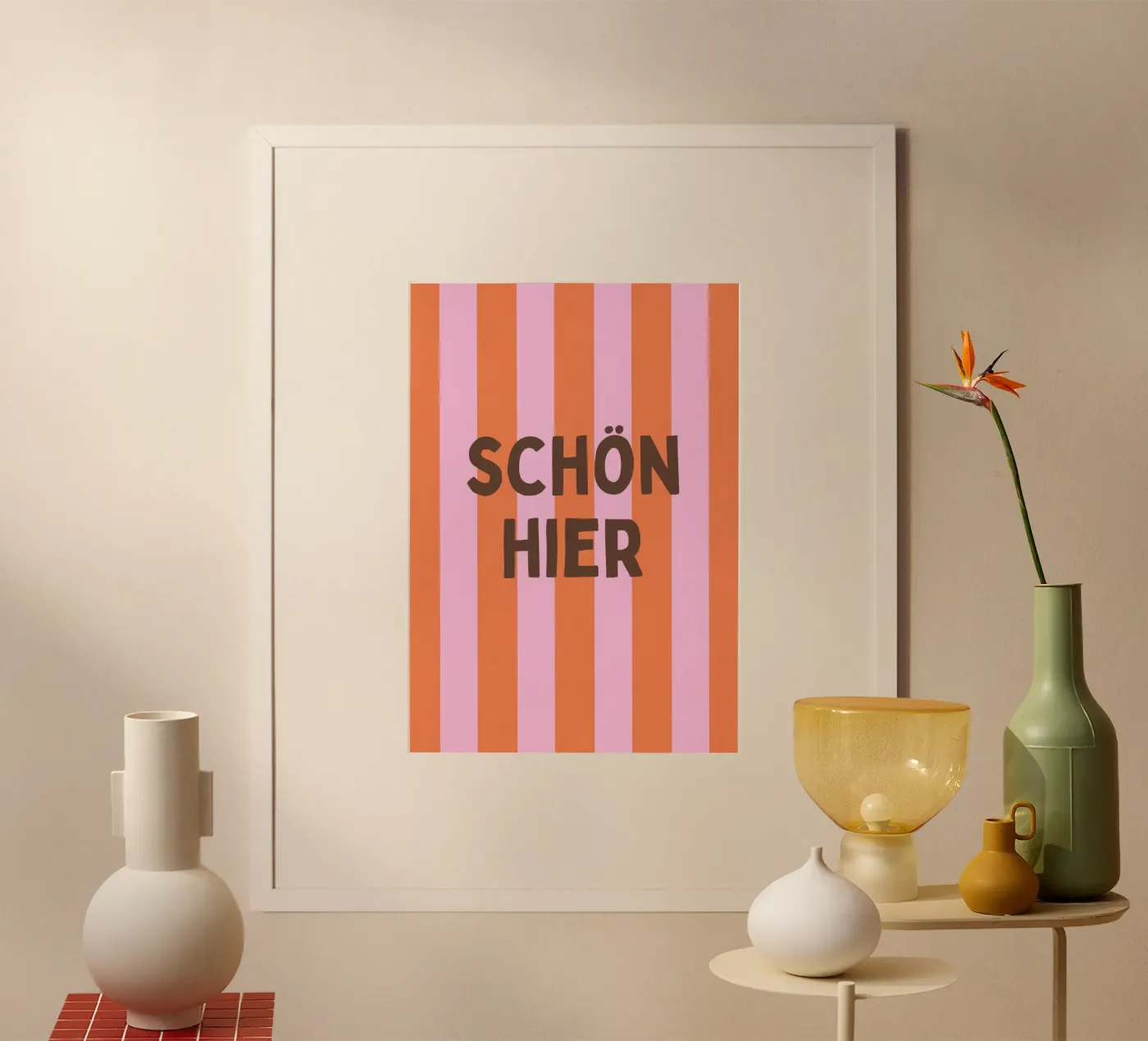 Nice here – Retro Stripes Art 01 poster by HejYouDesign