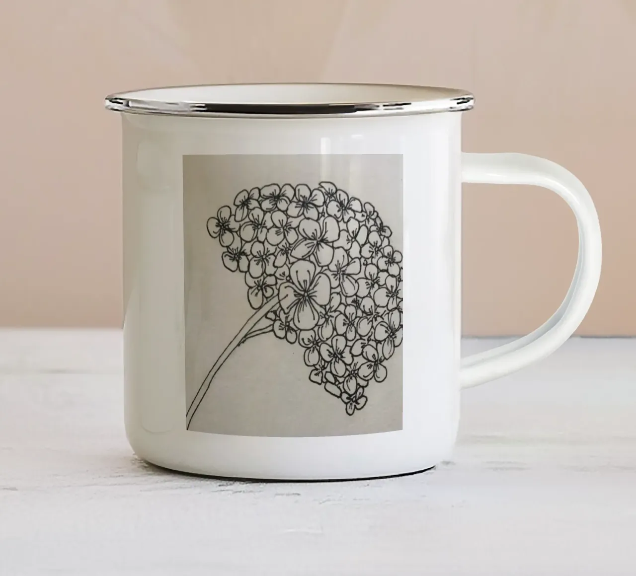 Ortensia tazza in smalto da meipunkt