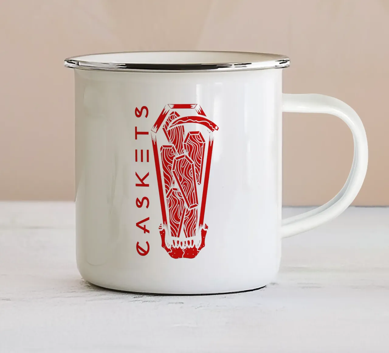 Caskets Red Scary tazza in smalto da MR.A