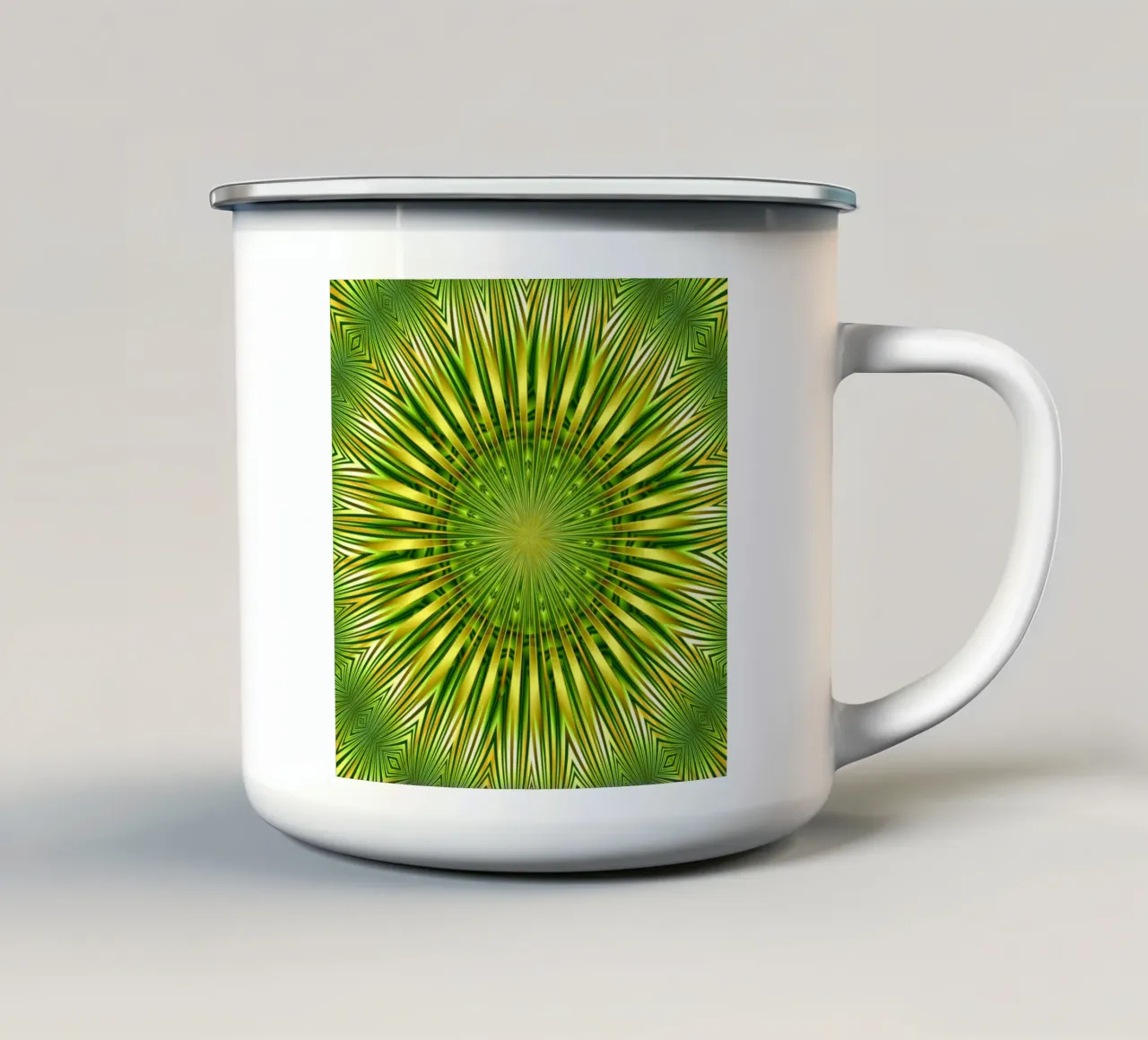 Mandala verde tazza in smalto da Atteloi