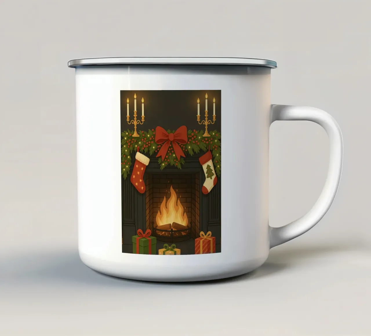 CALZE DI NATALE ACCOGLIENTI tazza in smalto da CHRISTMAS ART