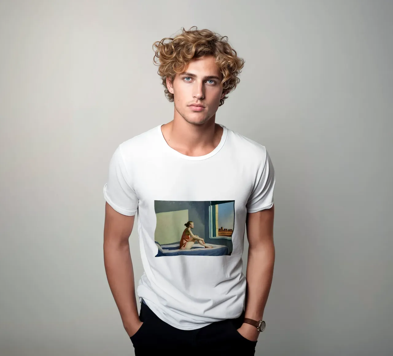 Edward Hopper - Morning Sun, 1952 t-shirt by Timeless Artworks