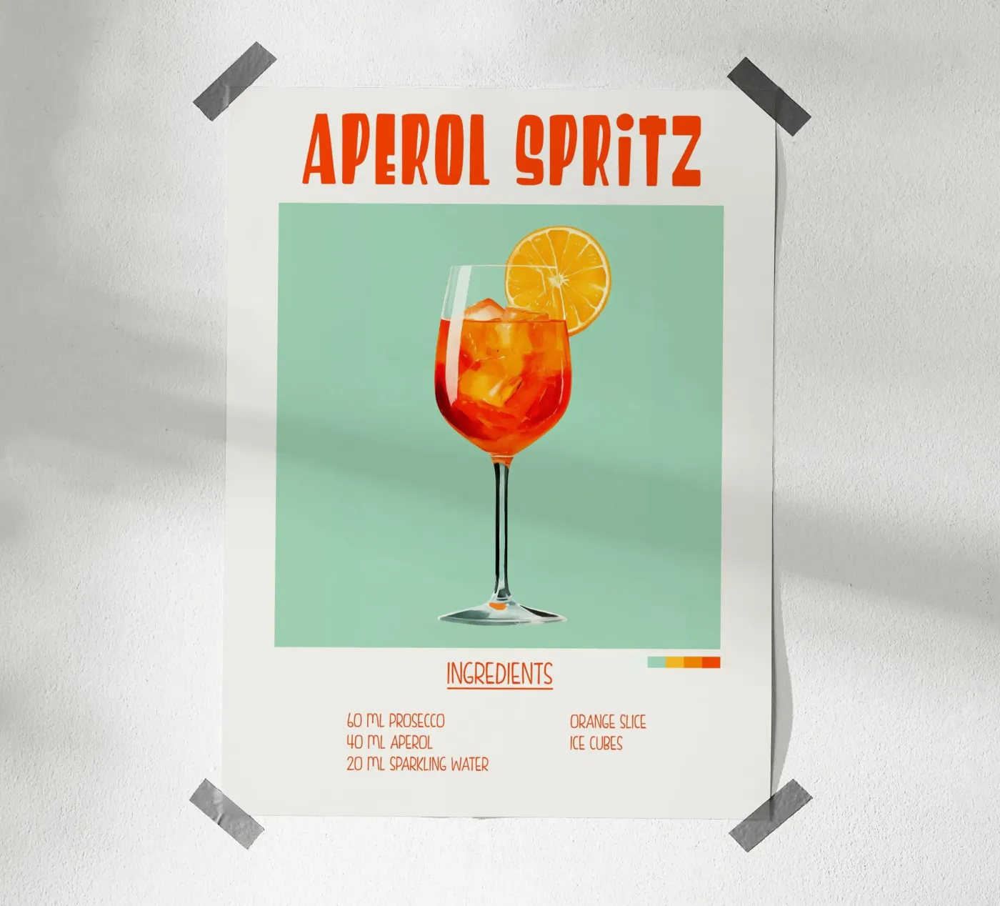 Affiche recette cocktail Aperol Spritz poster by Cocktail Party