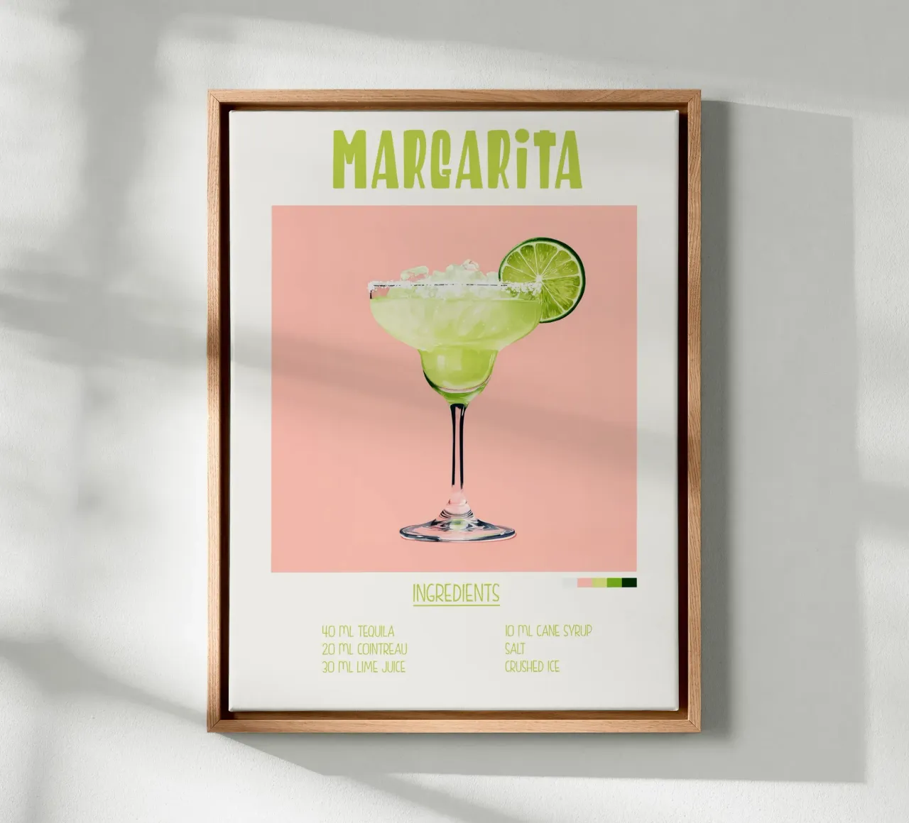 Affiche recette cocktail Margarita canvas by Cocktail Party