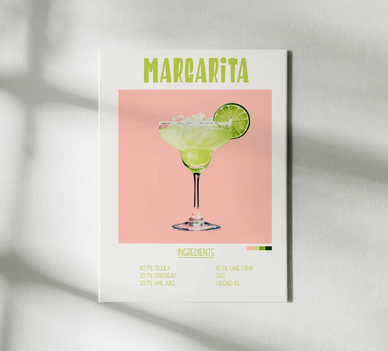 Affiche recette cocktail Margarita canvas by Cocktail Party