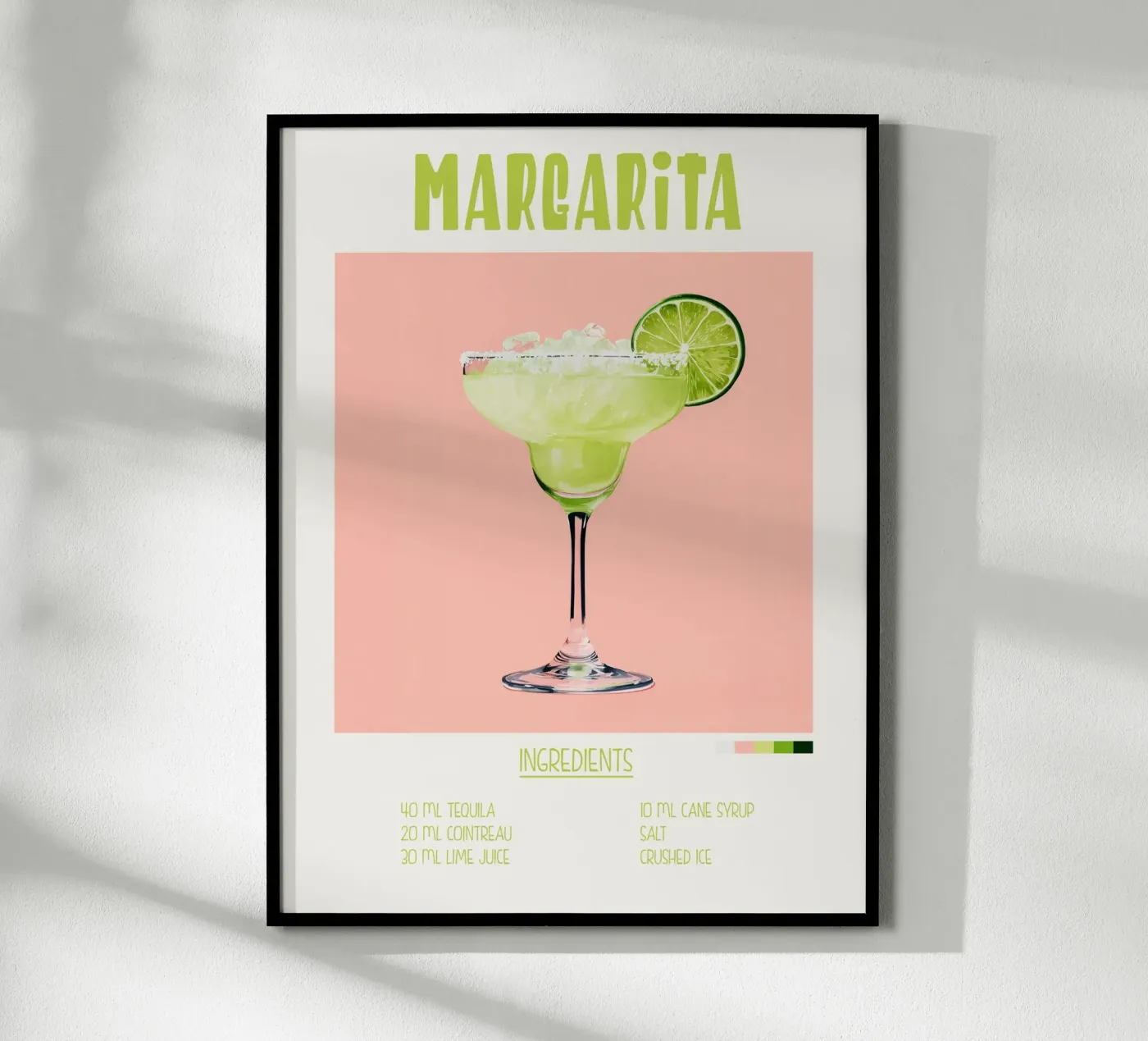 Affiche recette cocktail Margarita poster by Cocktail Party