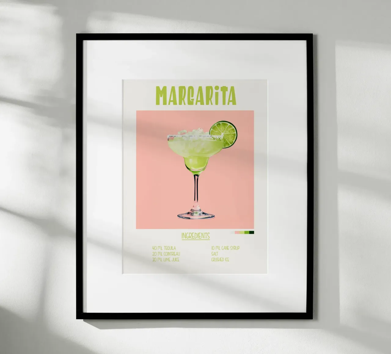 Affiche recette cocktail Margarita hahnemühle by Cocktail Party