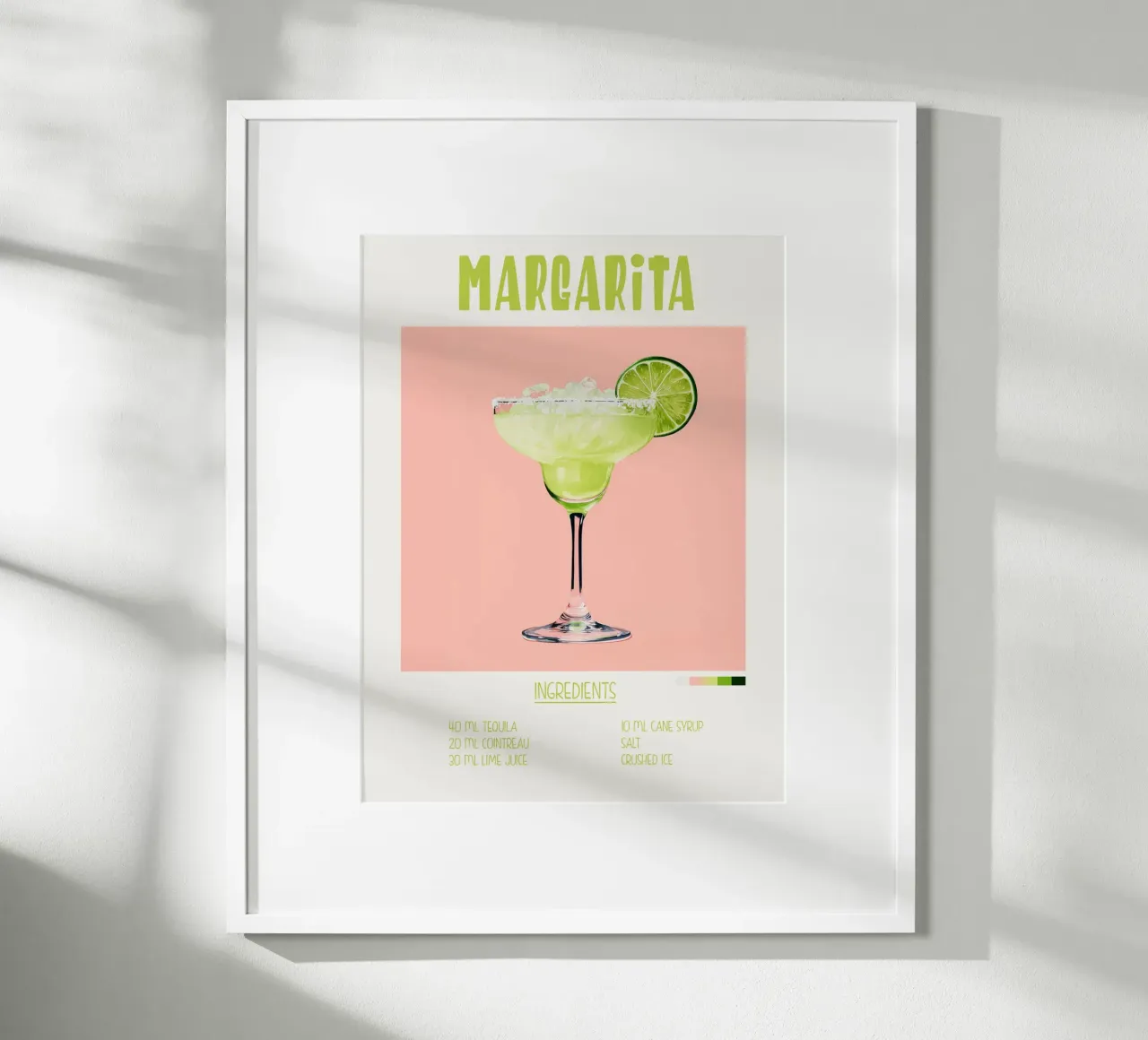 Affiche recette cocktail Margarita hahnemühle by Cocktail Party