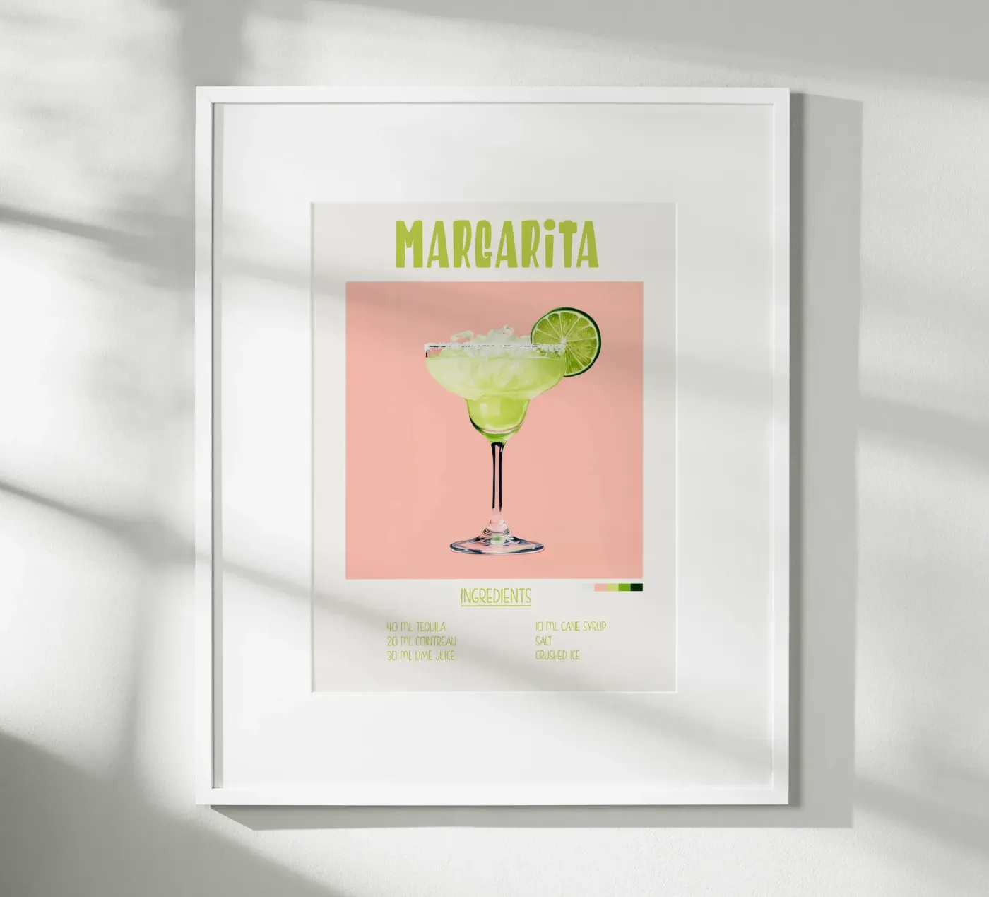 Affiche recette cocktail Margarita poster by Cocktail Party