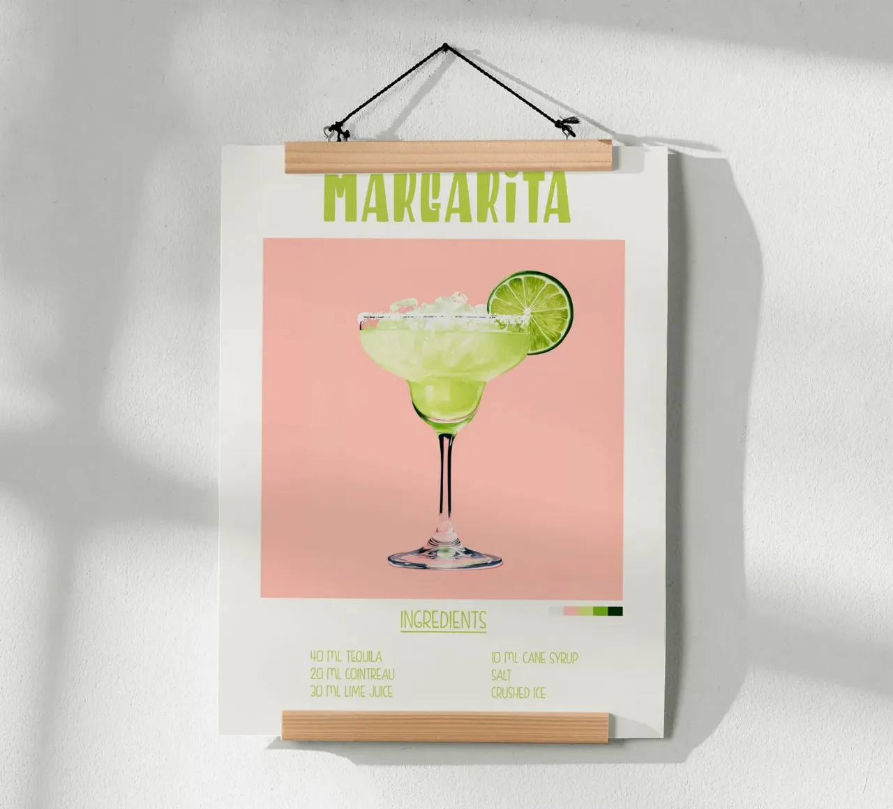 Affiche recette cocktail Margarita hahnemühle by Cocktail Party