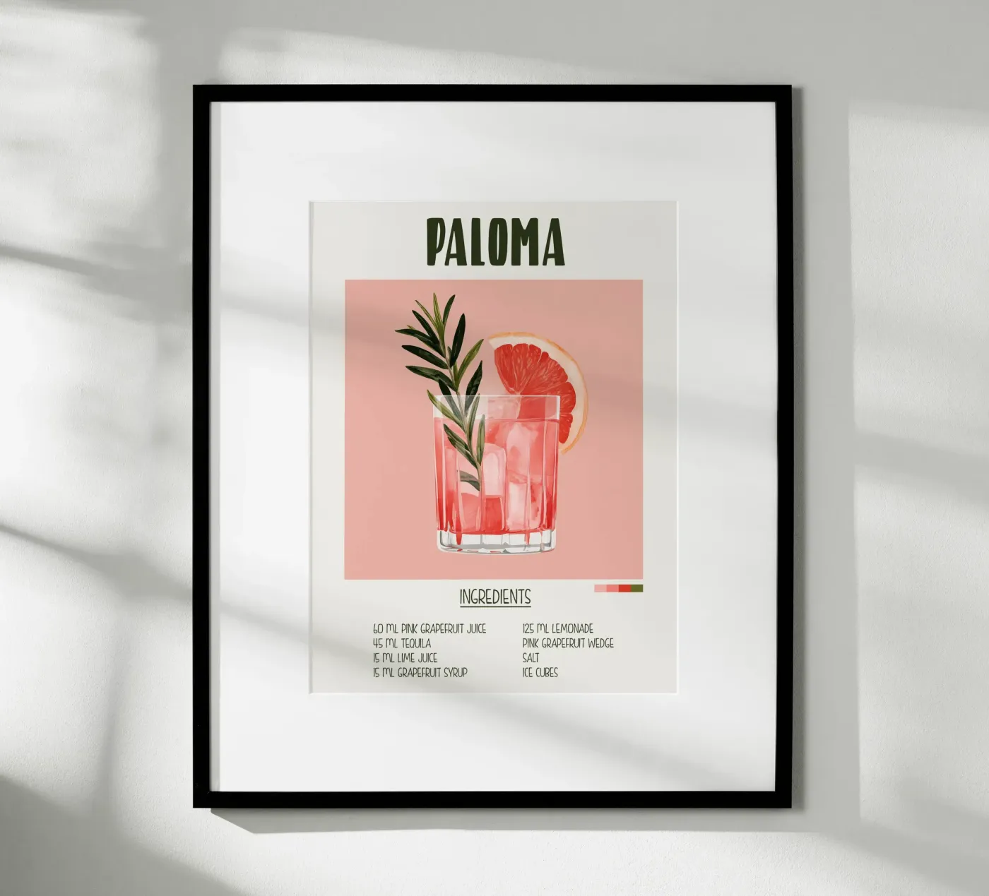 Affiche recette cocktail Paloma poster by Cocktail Party